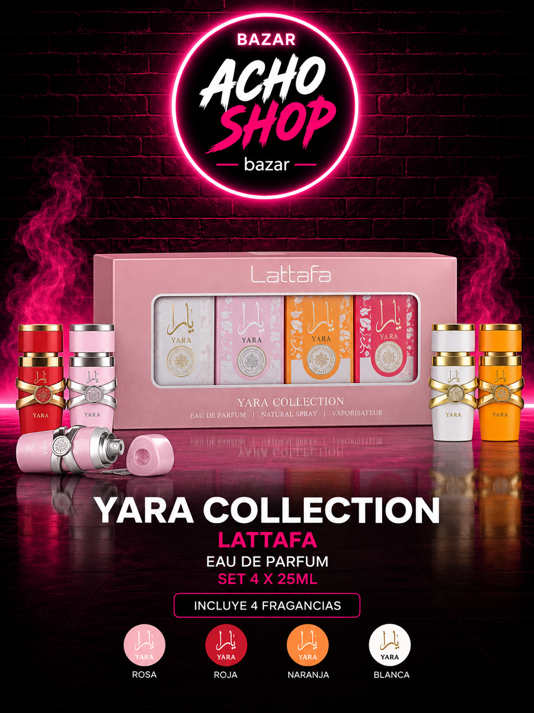 Yara Collection Eau de Parfum Set 4 × 25 ml – Lattafa